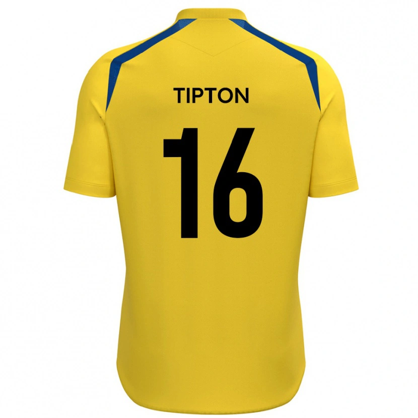 Danxen Børn Ollie Tipton #16 Gul Blå Hjemmebane Spillertrøjer 2025/26 Trøje T-Shirt
