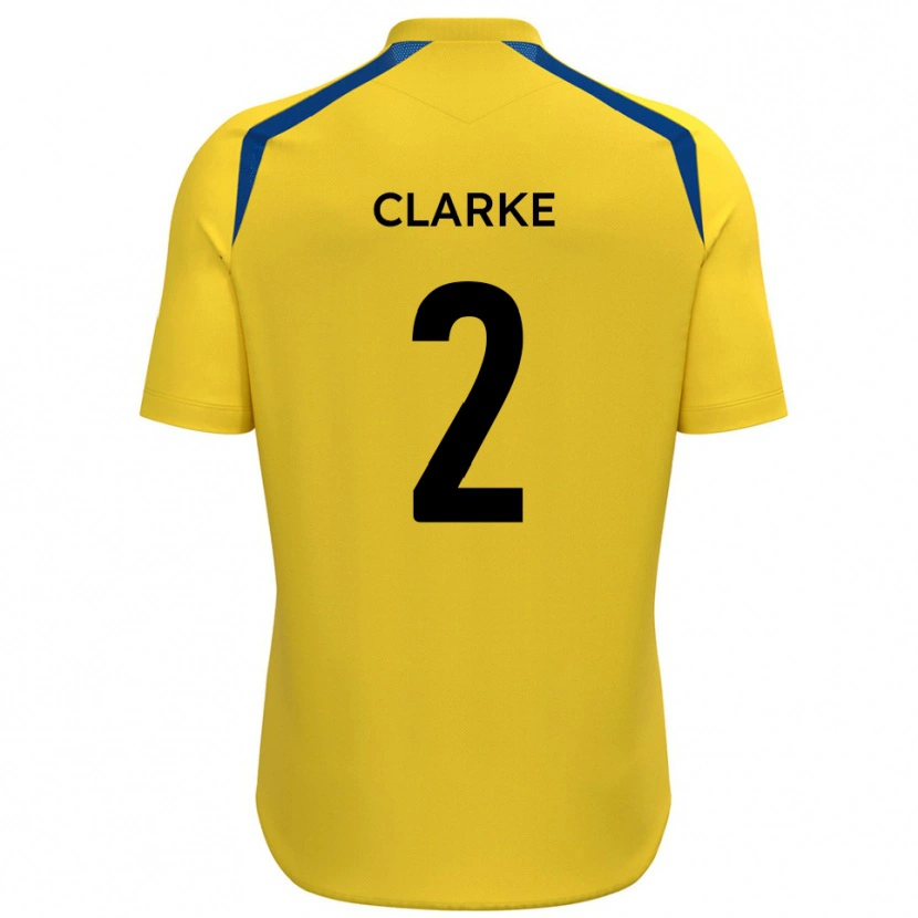 Danxen Børn James Clarke #2 Gul Blå Hjemmebane Spillertrøjer 2025/26 Trøje T-Shirt
