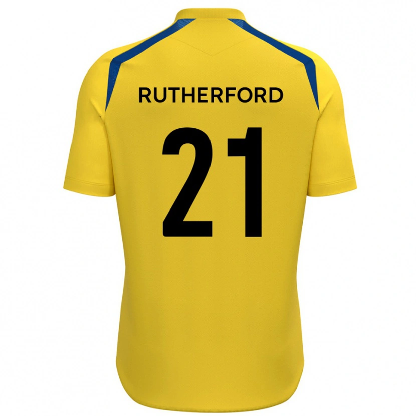 Danxen Børn Oscar Rutherford #21 Gul Blå Hjemmebane Spillertrøjer 2025/26 Trøje T-Shirt