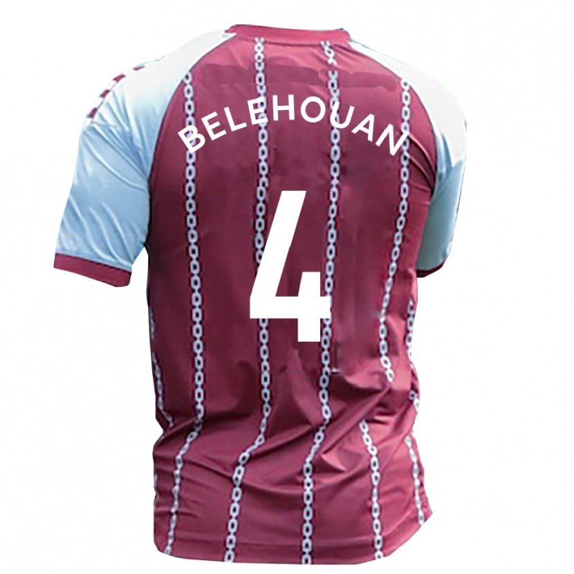 Danxen Børn Jean Belehouan #4 Himmelblå Rust Rød Hjemmebane Spillertrøjer 2025/26 Trøje T-Shirt