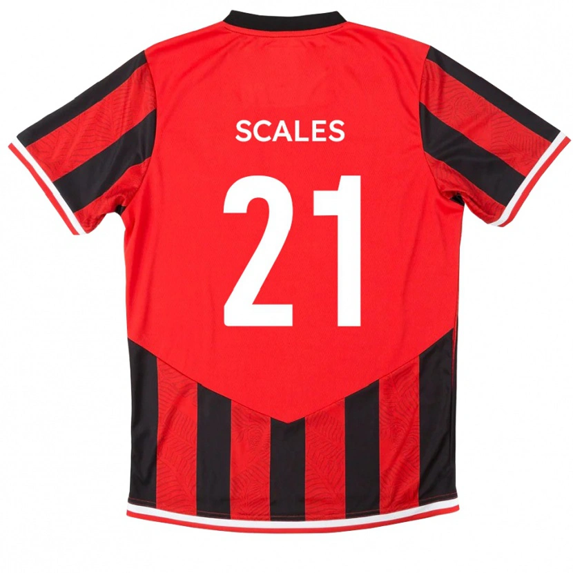 Danxen Børn Alfie Scales #21 Rød Sort Hjemmebane Spillertrøjer 2025/26 Trøje T-Shirt