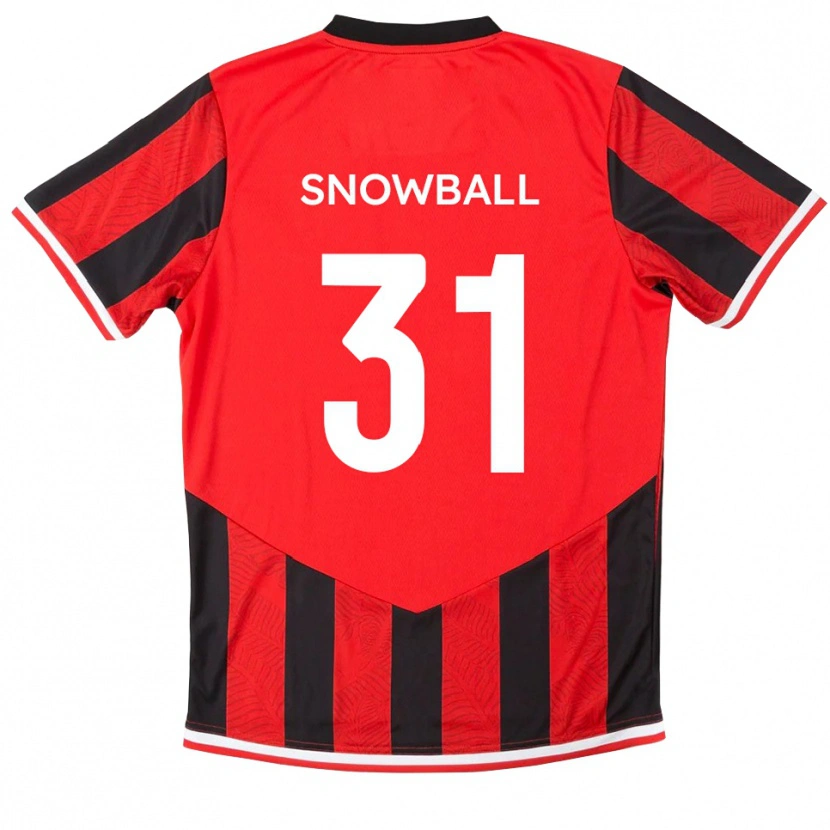 Danxen Børn Nathan Snowball #31 Rød Sort Hjemmebane Spillertrøjer 2025/26 Trøje T-Shirt