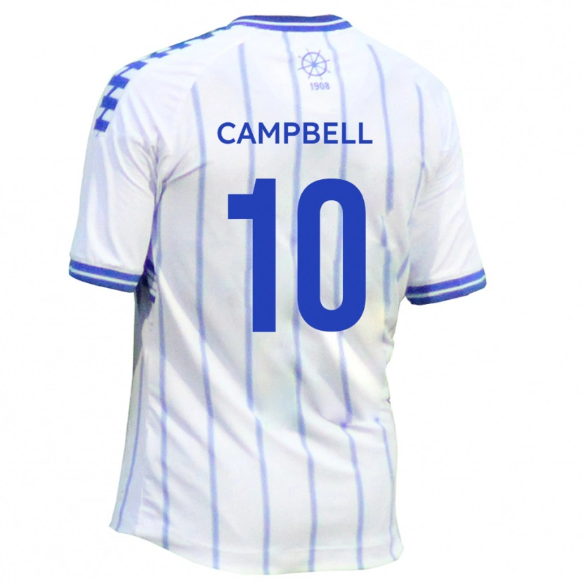 Danxen Børn Adam Campbell #10 Hvid Blå Hjemmebane Spillertrøjer 2025/26 Trøje T-Shirt