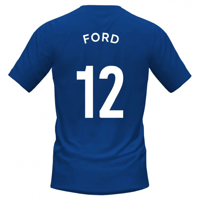 Danxen Børn Nathaniel Ford #12 Blå Hvid Hjemmebane Spillertrøjer 2025/26 Trøje T-Shirt