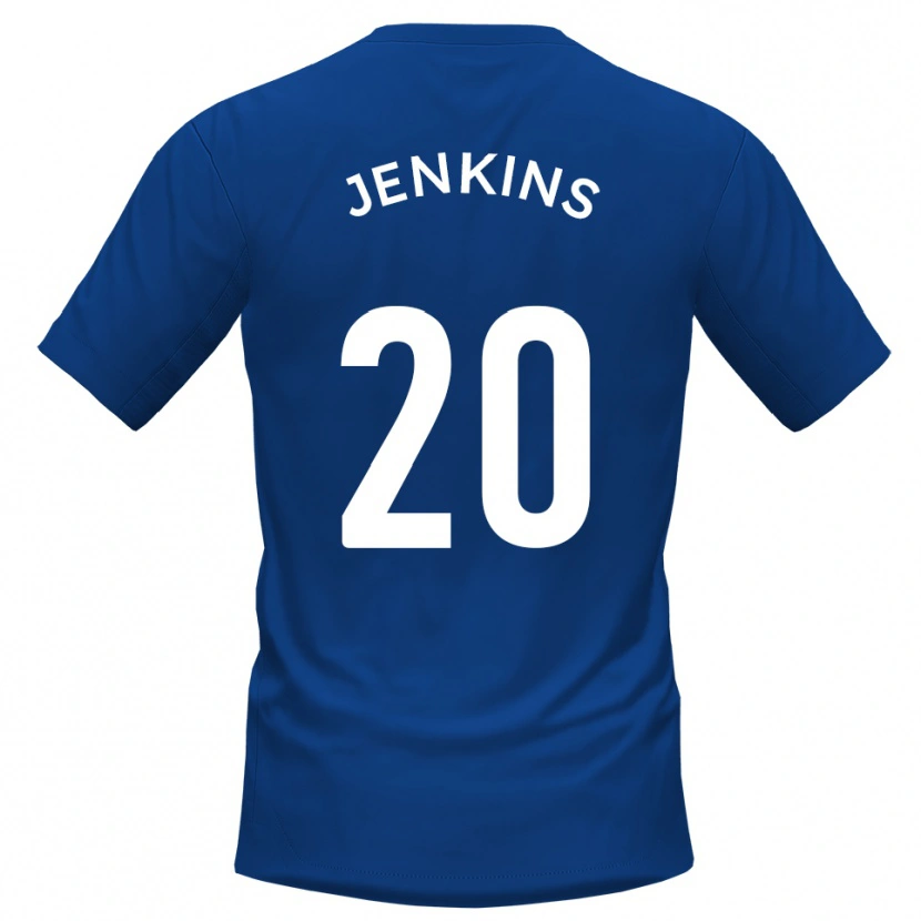 Danxen Børn Jack Jenkins #20 Blå Hvid Hjemmebane Spillertrøjer 2025/26 Trøje T-Shirt