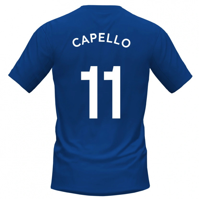 Danxen Børn Angelo Capello #11 Blå Hvid Hjemmebane Spillertrøjer 2025/26 Trøje T-Shirt