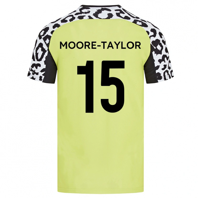 Danxen Børn Jordan Moore-Taylor #15 Fluorescerende Gul Hjemmebane Spillertrøjer 2025/26 Trøje T-Shirt