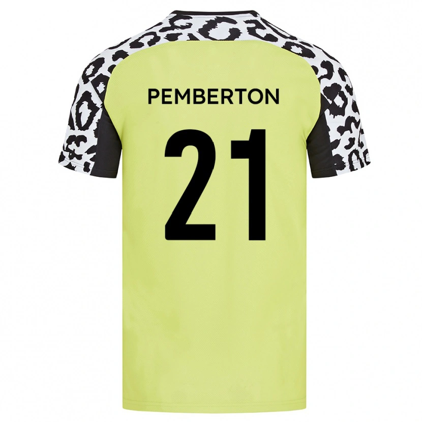 Danxen Børn Tre Pemberton #21 Fluorescerende Gul Hjemmebane Spillertrøjer 2025/26 Trøje T-Shirt