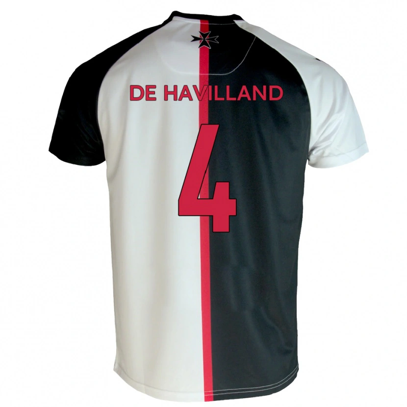 Danxen Børn Will De Havilland #4 Hvid Sort Hjemmebane Spillertrøjer 2025/26 Trøje T-Shirt
