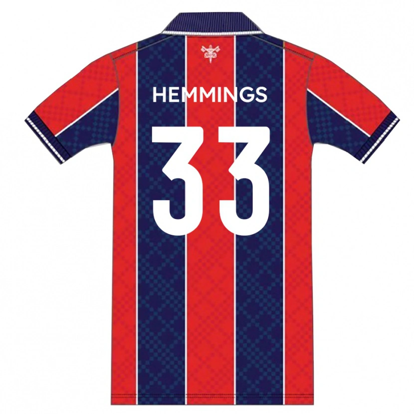 Danxen Børn Ashley Hemmings #33 Rød Marine Hjemmebane Spillertrøjer 2025/26 Trøje T-Shirt