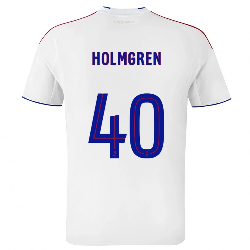 Danxen Børn Emma Holmgren #40 Hvid Rød Hjemmebane Spillertrøjer 2025/26 Trøje T-Shirt