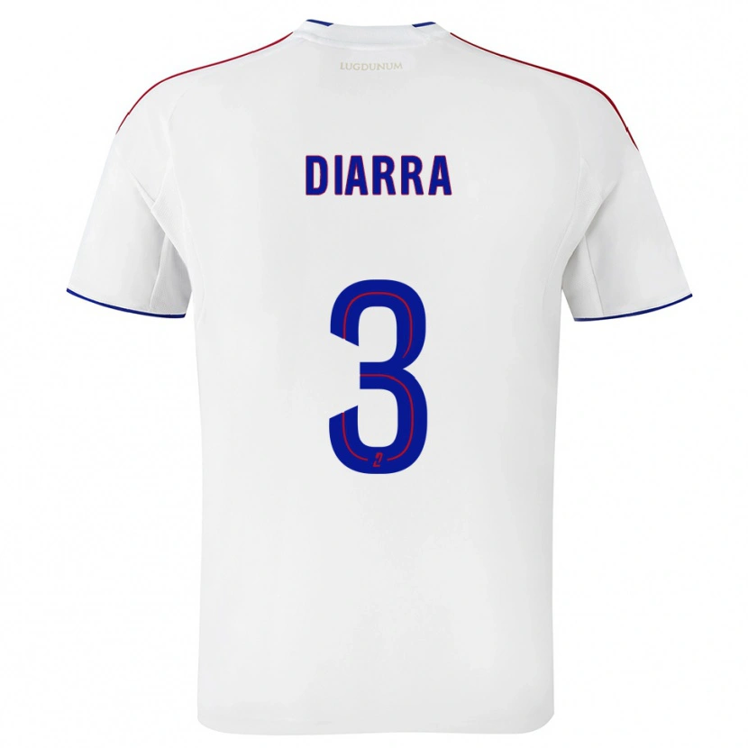 Danxen Børn Boubakar Diarra #3 Hvid Rød Hjemmebane Spillertrøjer 2025/26 Trøje T-Shirt