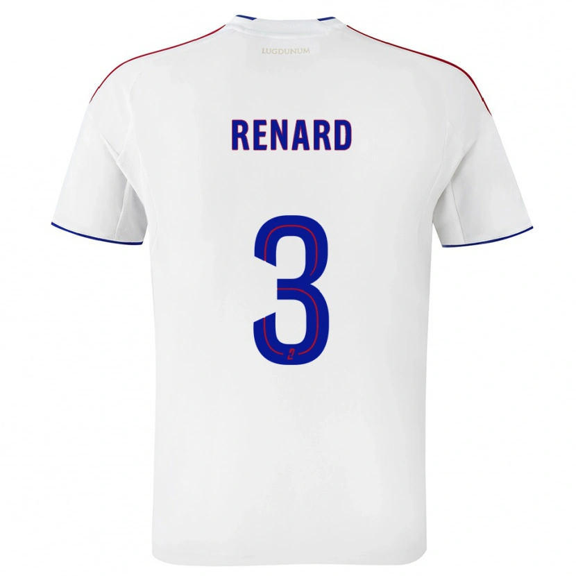 Danxen Børn Wendie Renard #3 Hvid Rød Hjemmebane Spillertrøjer 2025/26 Trøje T-Shirt