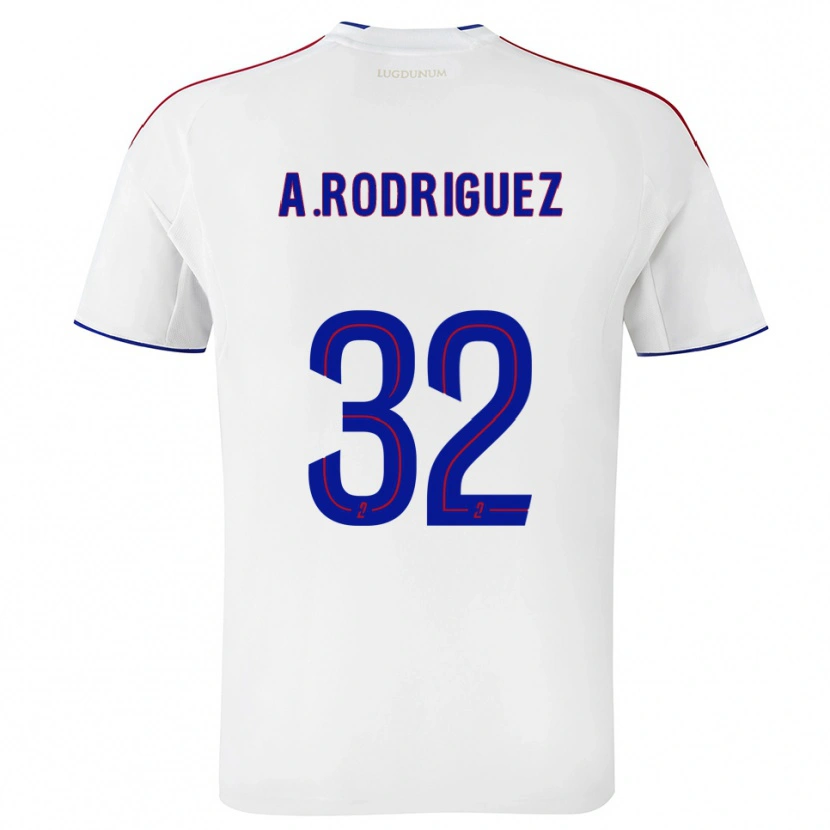 Danxen Børn Alejandro Gomes Rodríguez #32 Hvid Rød Hjemmebane Spillertrøjer 2025/26 Trøje T-Shirt
