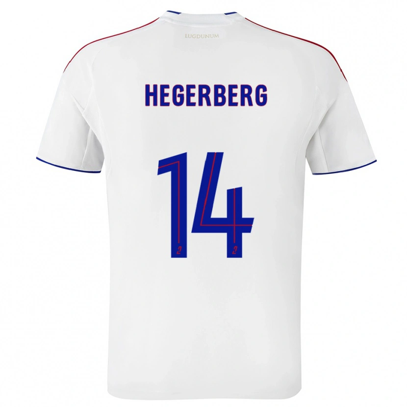 Danxen Børn Ada Hegerberg #14 Hvid Rød Hjemmebane Spillertrøjer 2025/26 Trøje T-Shirt
