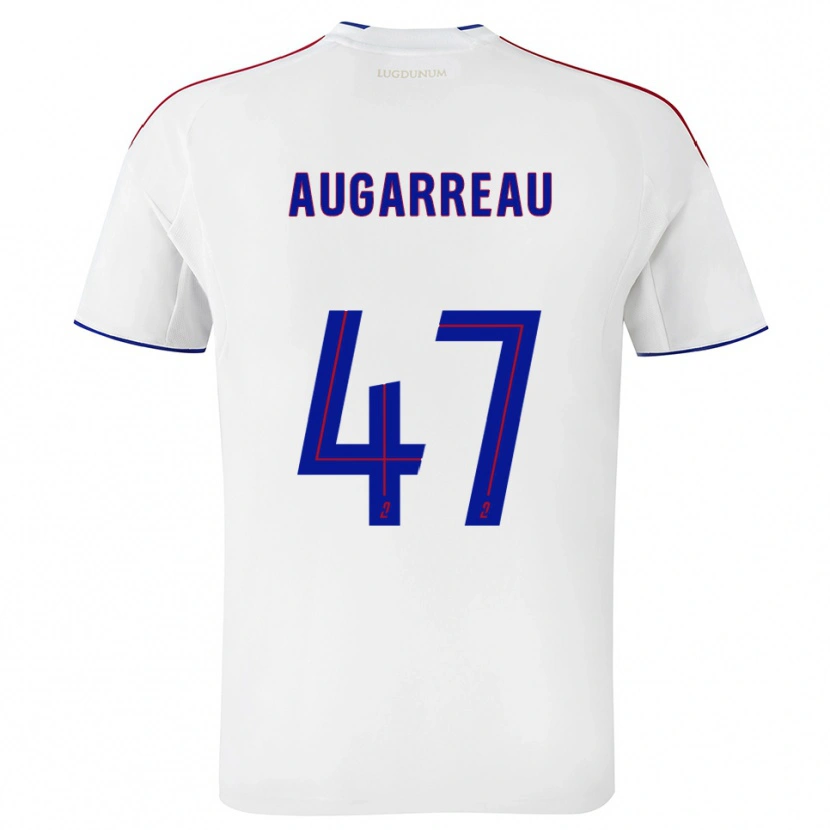 Danxen Børn Sofiane Augarreau #47 Hvid Rød Hjemmebane Spillertrøjer 2025/26 Trøje T-Shirt