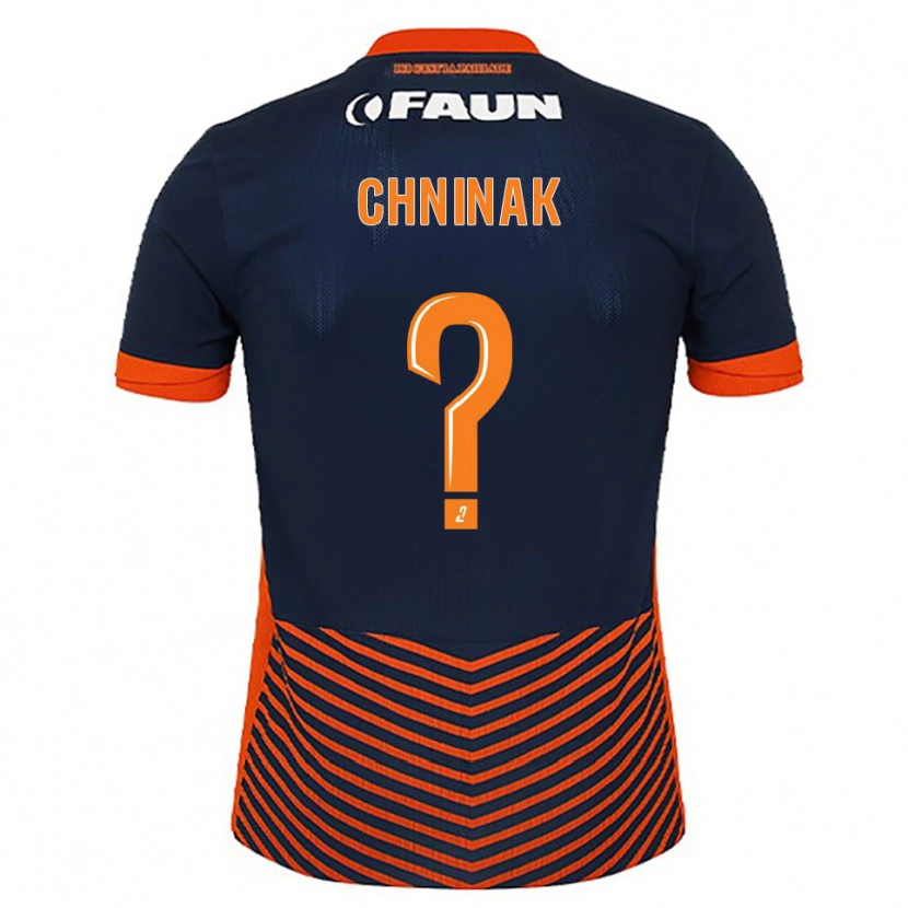 Danxen Børn Nawfal Chninak #0 Midnatsblå Orange Hjemmebane Spillertrøjer 2025/26 Trøje T-Shirt