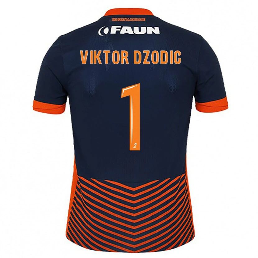 Danxen Børn Viktor Dzodic #1 Midnatsblå Orange Hjemmebane Spillertrøjer 2025/26 Trøje T-Shirt
