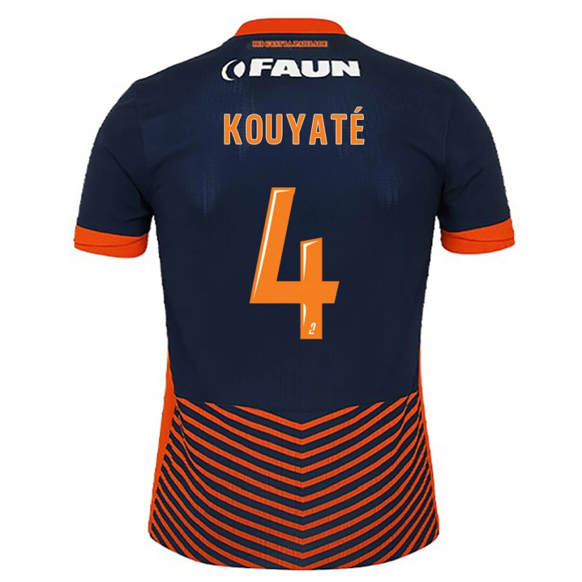 Danxen Børn Kiki Kouyaté #4 Midnatsblå Orange Hjemmebane Spillertrøjer 2025/26 Trøje T-Shirt