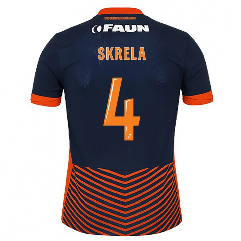 Danxen Børn Gabin Skrela #4 Midnatsblå Orange Hjemmebane Spillertrøjer 2025/26 Trøje T-Shirt