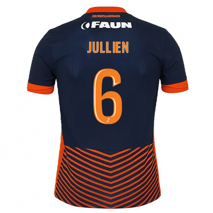 Danxen Børn Christopher Jullien #6 Midnatsblå Orange Hjemmebane Spillertrøjer 2025/26 Trøje T-Shirt