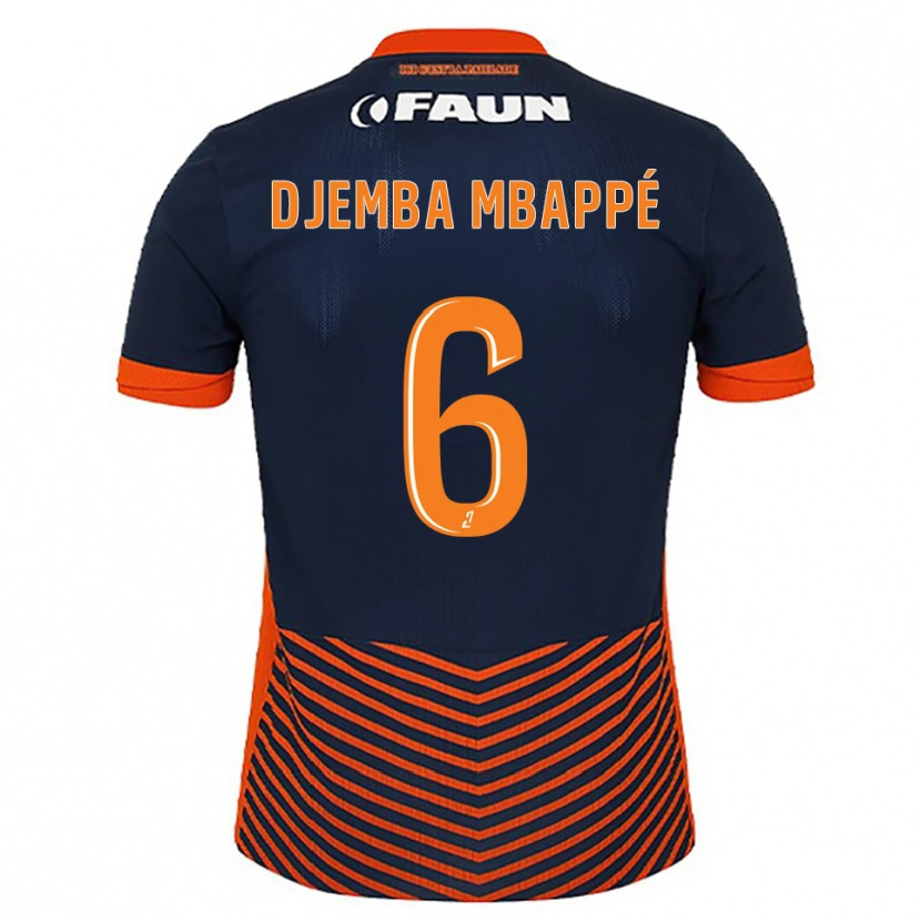 Danxen Børn Yvan Djemba Mbappé #6 Midnatsblå Orange Hjemmebane Spillertrøjer 2025/26 Trøje T-Shirt