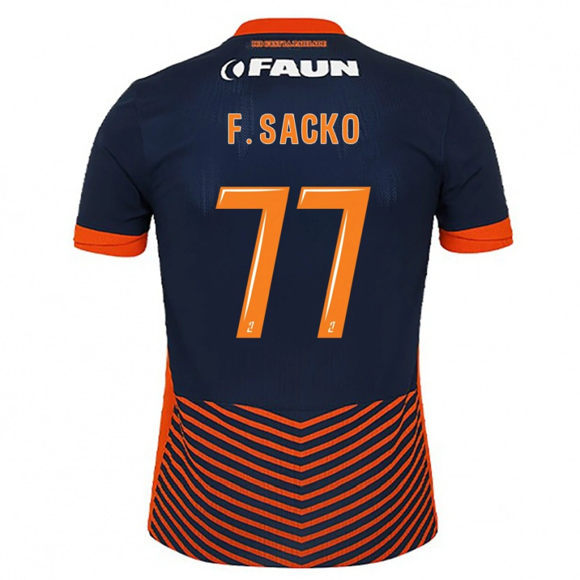 Danxen Børn Falaye Sacko #77 Midnatsblå Orange Hjemmebane Spillertrøjer 2025/26 Trøje T-Shirt