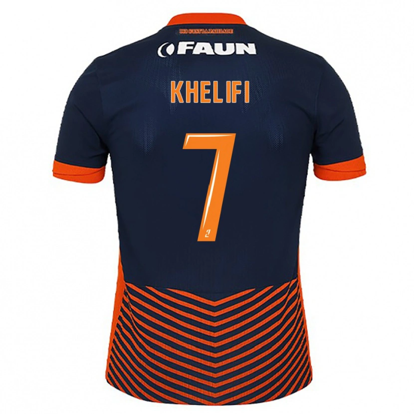 Danxen Børn Léa Khelifi #7 Midnatsblå Orange Hjemmebane Spillertrøjer 2025/26 Trøje T-Shirt