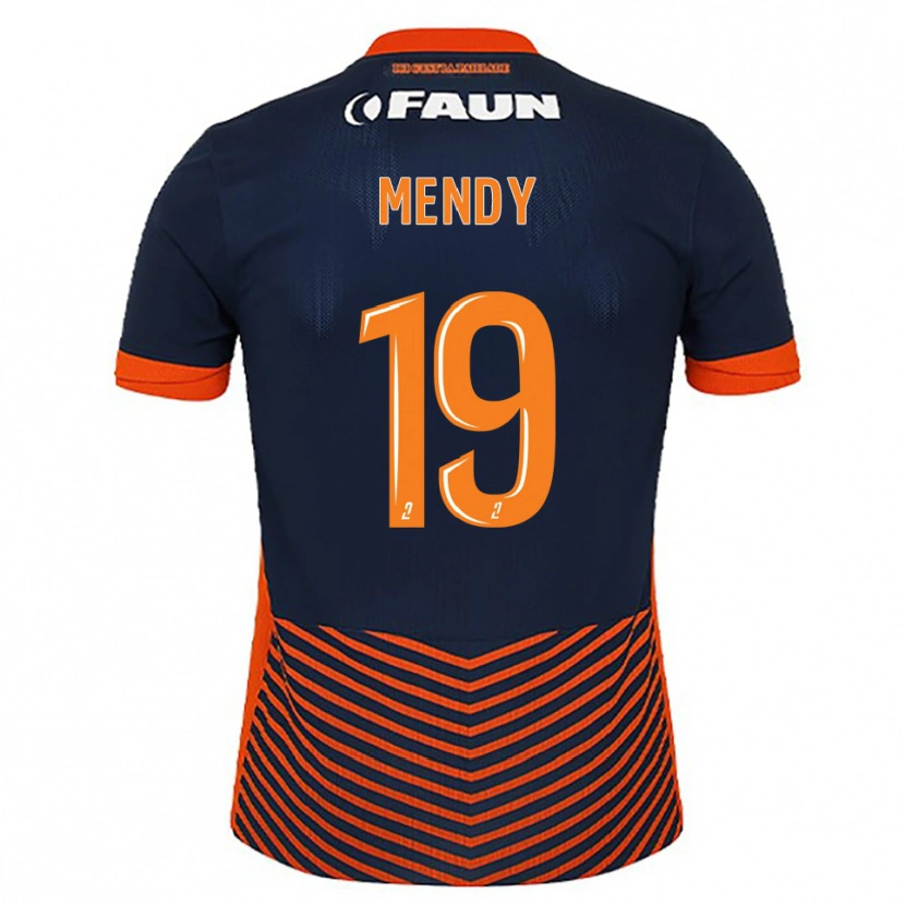 Danxen Børn Alexandre Mendy #19 Midnatsblå Orange Hjemmebane Spillertrøjer 2025/26 Trøje T-Shirt