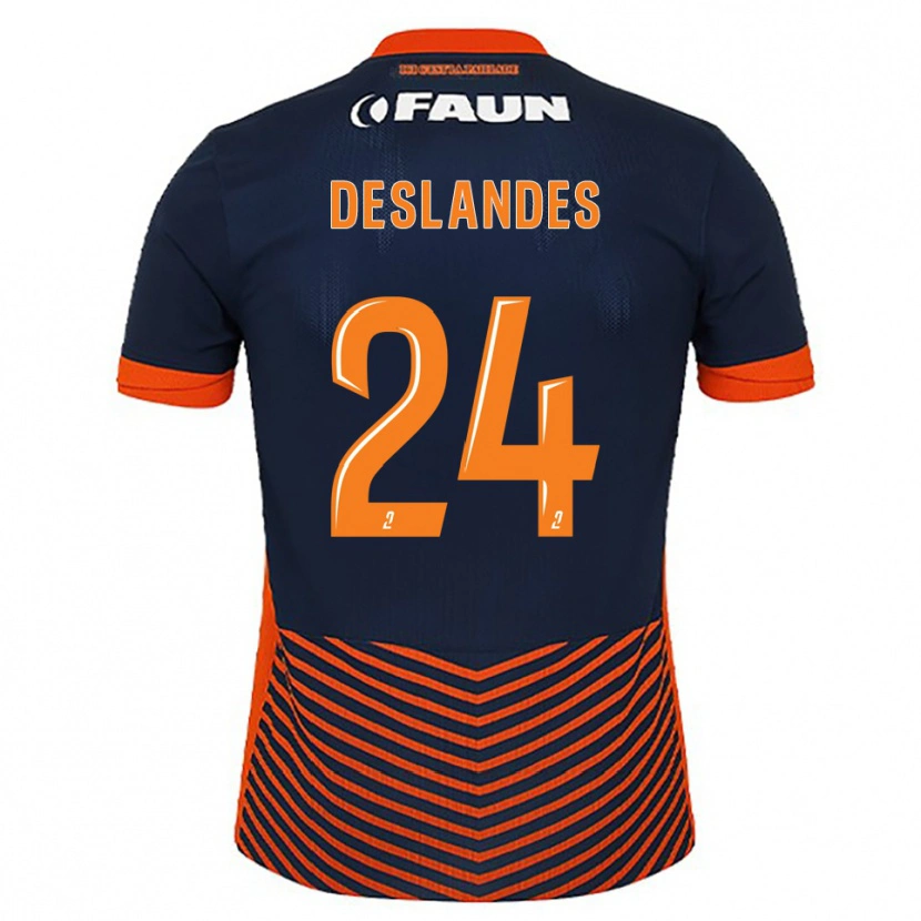 Danxen Børn Océane Deslandes #24 Midnatsblå Orange Hjemmebane Spillertrøjer 2025/26 Trøje T-Shirt