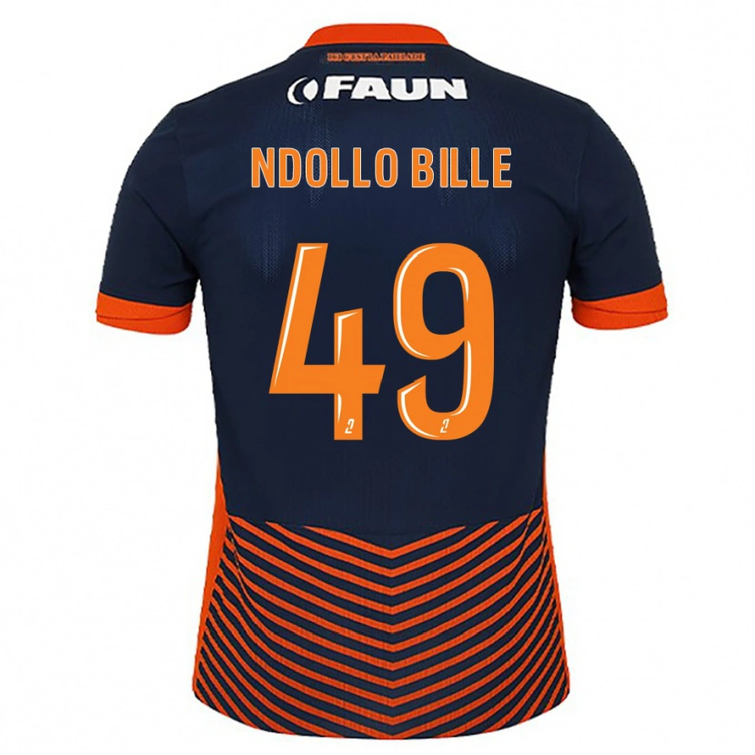 Danxen Børn Wilfried Ndollo Bille #49 Midnatsblå Orange Hjemmebane Spillertrøjer 2025/26 Trøje T-Shirt