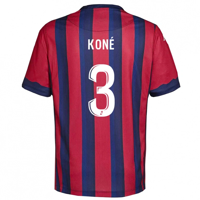 Danxen Børn Lény Koné #3 Burgundy Marine Hjemmebane Spillertrøjer 2025/26 Trøje T-Shirt
