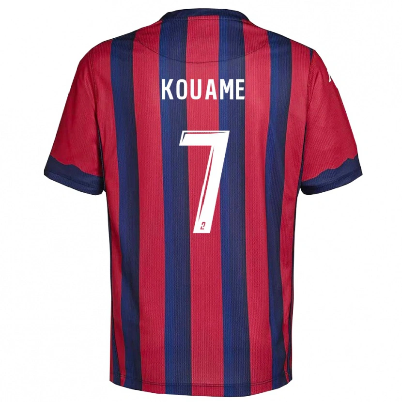 Danxen Børn Loïc Kouame #7 Burgundy Marine Hjemmebane Spillertrøjer 2025/26 Trøje T-Shirt