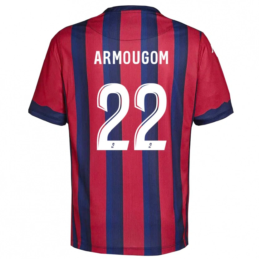 Danxen Børn Yoël Armougom #22 Burgundy Marine Hjemmebane Spillertrøjer 2025/26 Trøje T-Shirt