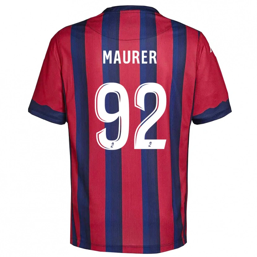 Danxen Børn Aïman Maurer #92 Burgundy Marine Hjemmebane Spillertrøjer 2025/26 Trøje T-Shirt