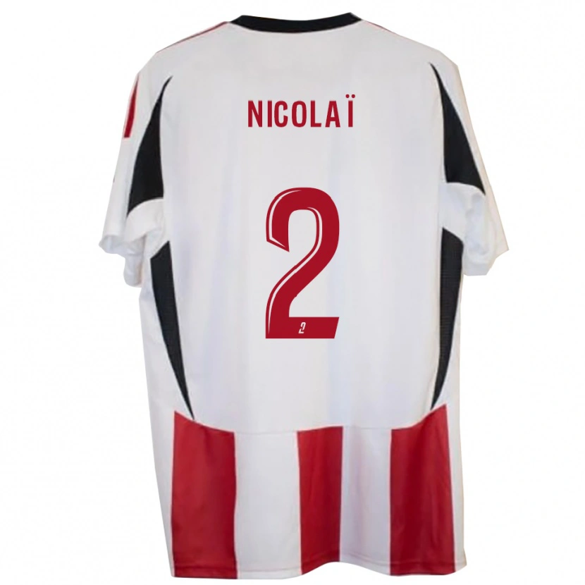 Danxen Børn Dominique Nicolaï #2 Rød Blå Hjemmebane Spillertrøjer 2025/26 Trøje T-Shirt