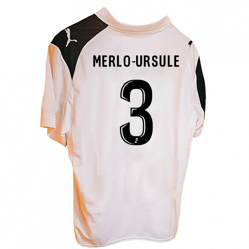 Danxen Børn Francois-Xavier Merlo-Ursule #3 Sort Hvid Hjemmebane Spillertrøjer 2025/26 Trøje T-Shirt