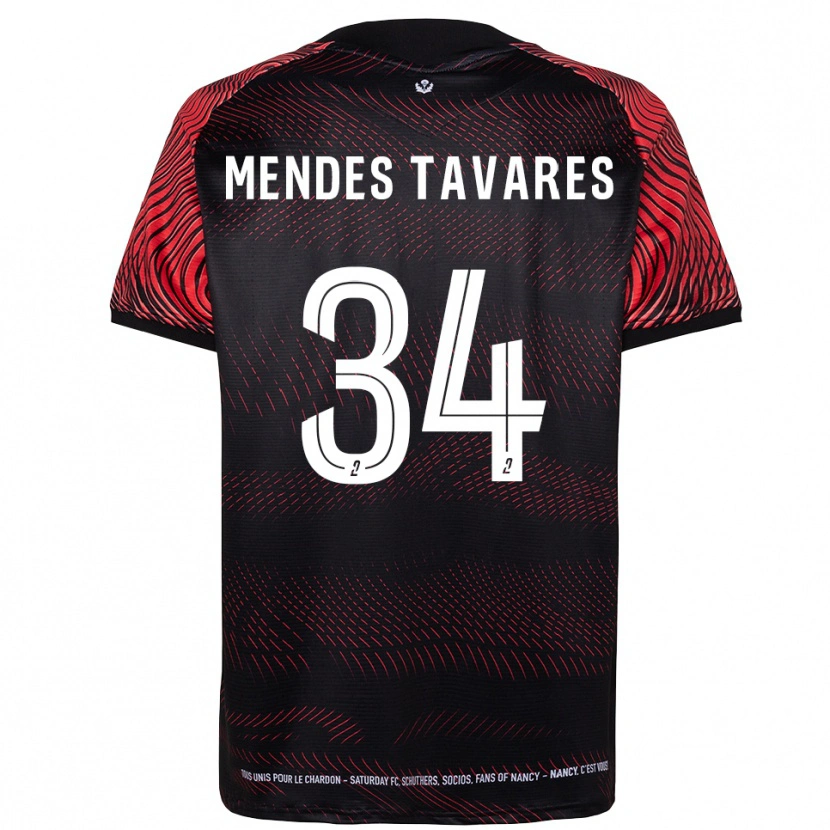 Danxen Børn Carlos Mendes Tavares #34 Hvid Rød Hjemmebane Spillertrøjer 2025/26 Trøje T-Shirt