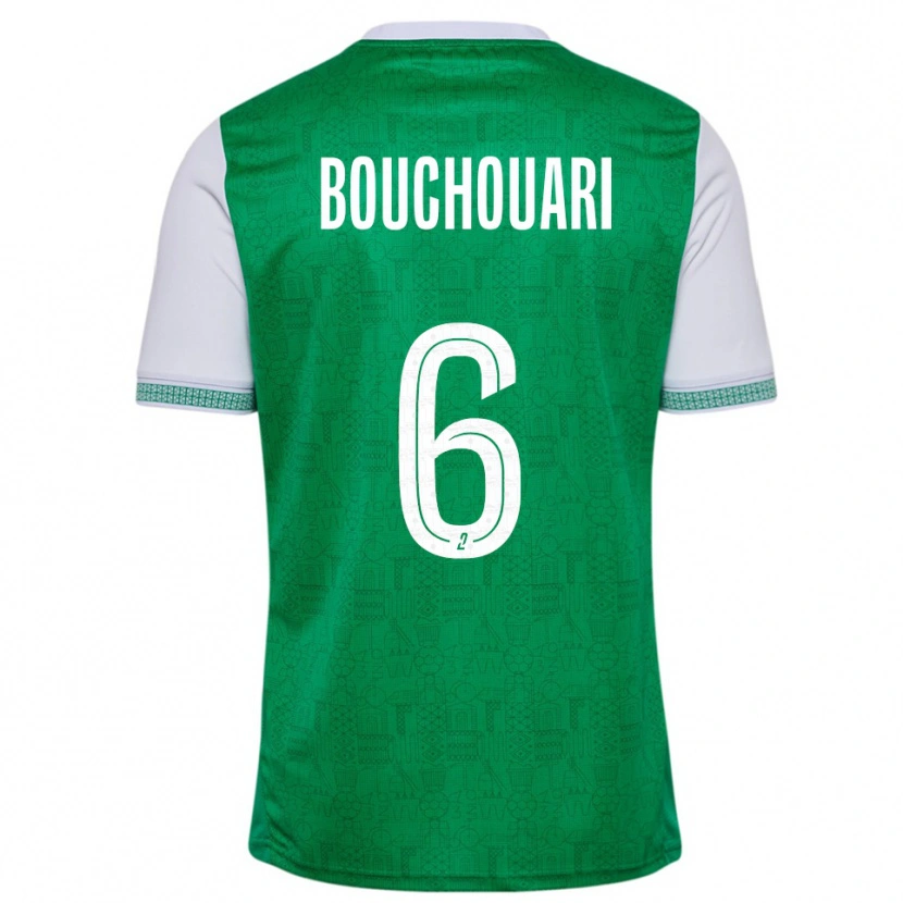 Danxen Børn Benjamin Bouchouari #6 Grøn Hvid Hjemmebane Spillertrøjer 2025/26 Trøje T-Shirt