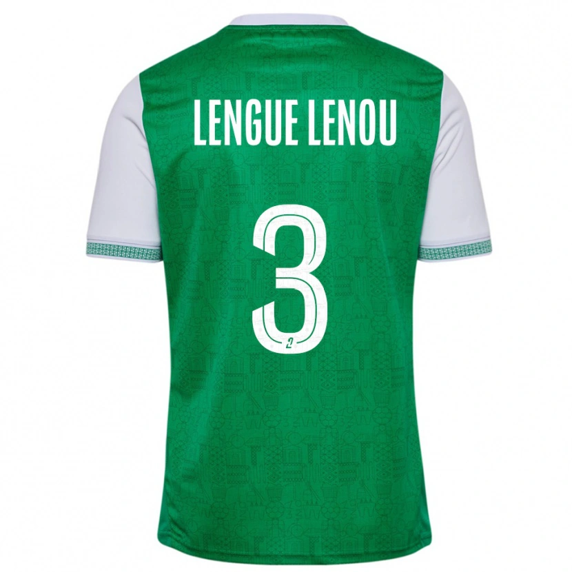 Danxen Børn Maxime Lengue Lenou #3 Grøn Hvid Hjemmebane Spillertrøjer 2025/26 Trøje T-Shirt