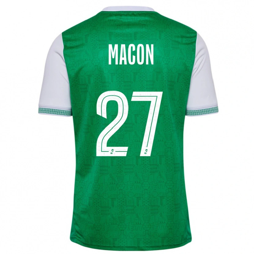 Danxen Børn Yvann Maçon #27 Grøn Hvid Hjemmebane Spillertrøjer 2025/26 Trøje T-Shirt