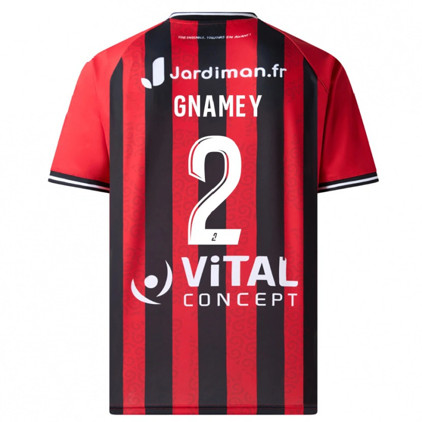 Danxen Børn Servais Gnamey #2 Rød Sort Hjemmebane Spillertrøjer 2025/26 Trøje T-Shirt