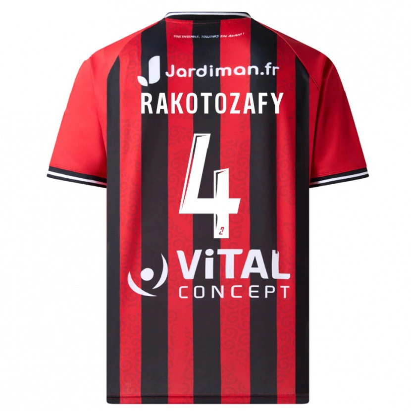 Danxen Børn Lucas Rakotozafy #4 Rød Sort Hjemmebane Spillertrøjer 2025/26 Trøje T-Shirt