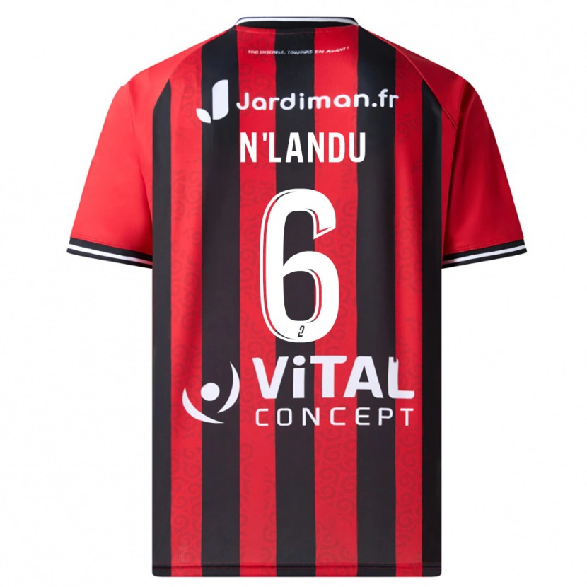 Danxen Børn Darly N'landu #6 Rød Sort Hjemmebane Spillertrøjer 2025/26 Trøje T-Shirt