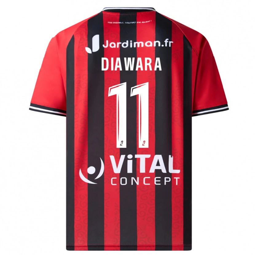Danxen Børn Mamadou Diawara #11 Rød Sort Hjemmebane Spillertrøjer 2025/26 Trøje T-Shirt