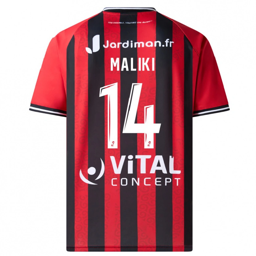 Danxen Børn Abdou Maliki #14 Rød Sort Hjemmebane Spillertrøjer 2025/26 Trøje T-Shirt