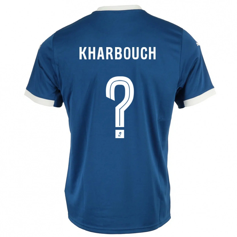 Danxen Børn Yanis Kharbouch #0 Blå Hvid Hjemmebane Spillertrøjer 2025/26 Trøje T-Shirt