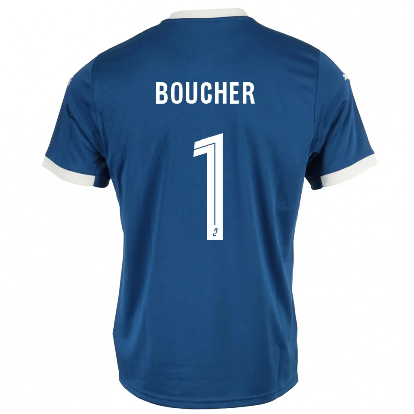 Danxen Børn Zacharie Boucher #1 Blå Hvid Hjemmebane Spillertrøjer 2025/26 Trøje T-Shirt