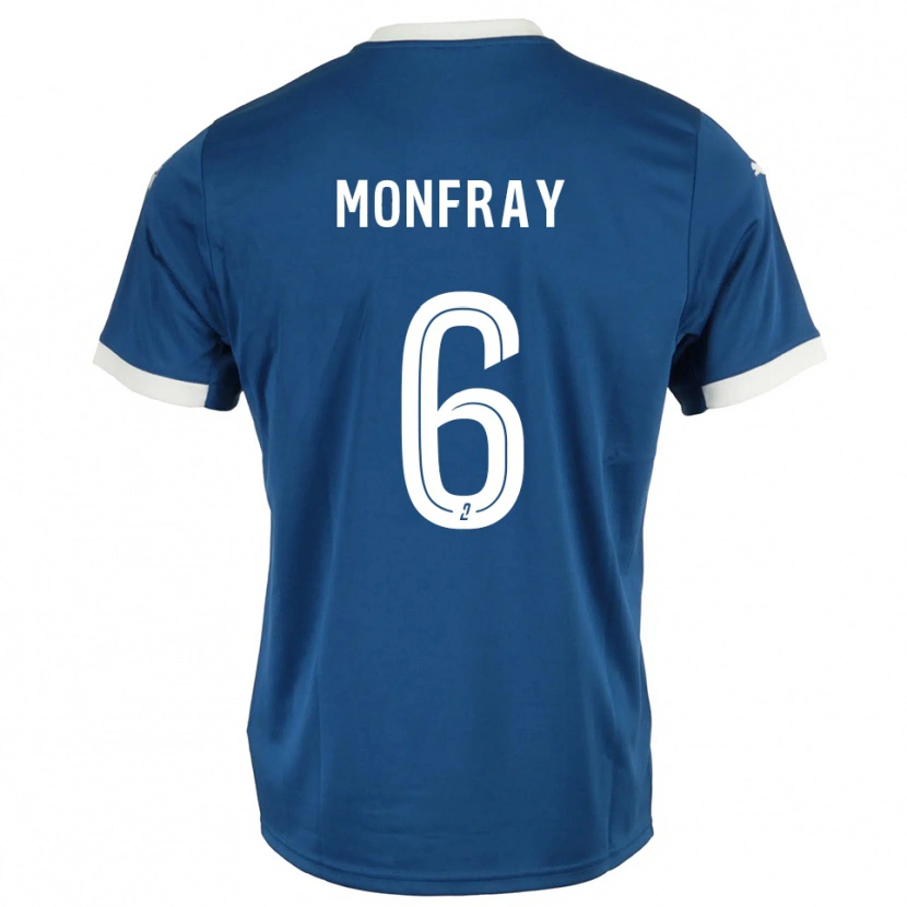 Danxen Børn Adrien Monfray #6 Blå Hvid Hjemmebane Spillertrøjer 2025/26 Trøje T-Shirt