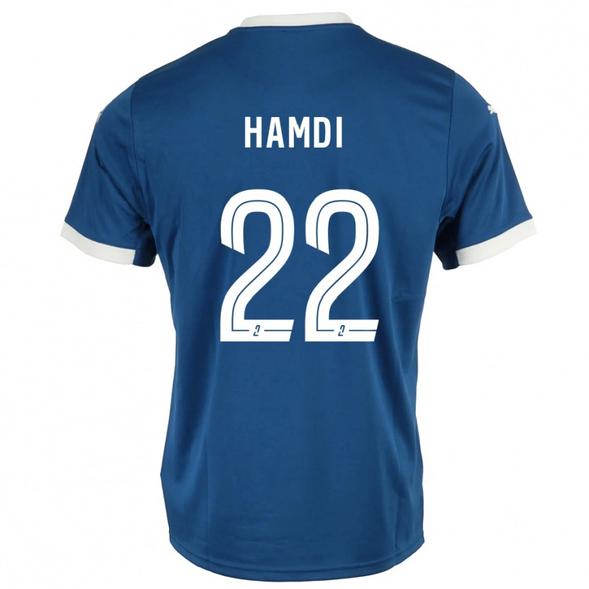 Danxen Børn Mathis Hamdi #22 Blå Hvid Hjemmebane Spillertrøjer 2025/26 Trøje T-Shirt